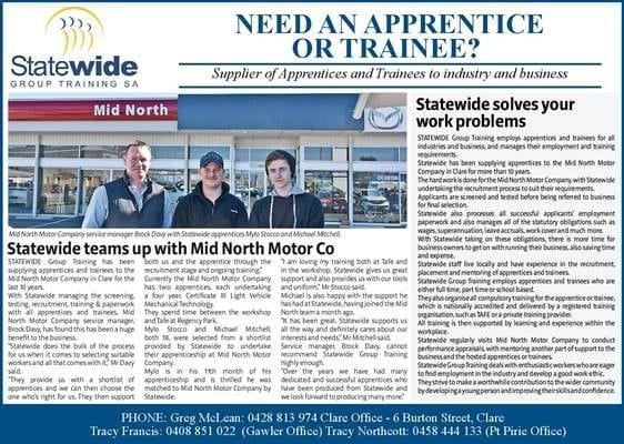 Statewide teams up with Mid North Motor Co Statewide teams up with Mid North Motor Co